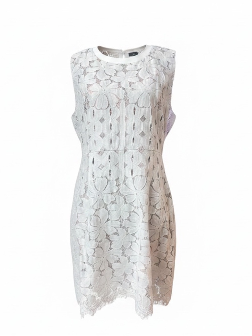 Tommy Hilfiger Outer Lace Paisley Lining Raw Hem Dress Women Sz 16 White‎